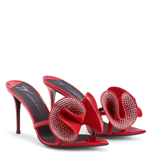 Giuseppe Zanotti Shoes - Giuseppe Zanotti Red Crystal Embellished Women's Heels size 35